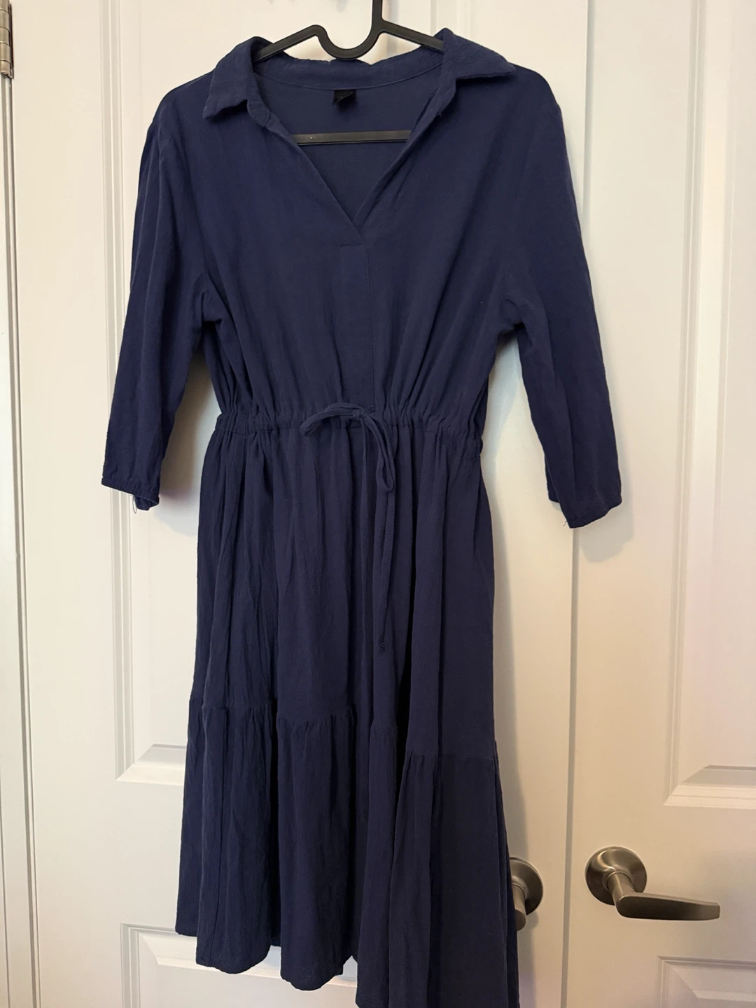 Navy Blue Tiered Midi Dress