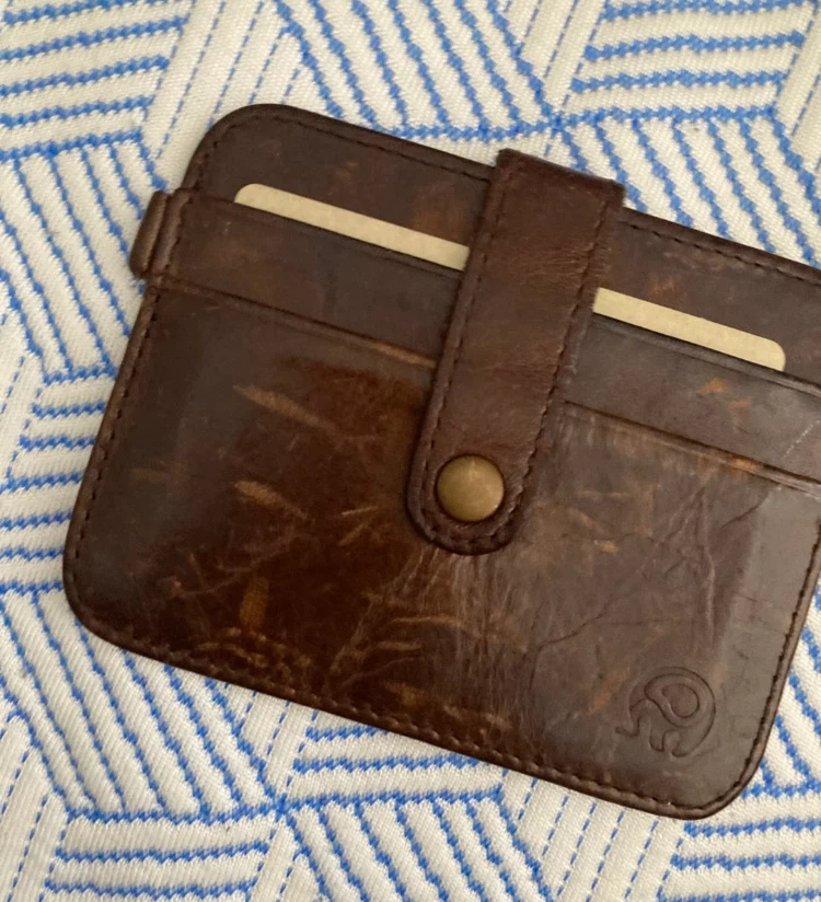 Classic brown leather card wallet🏈