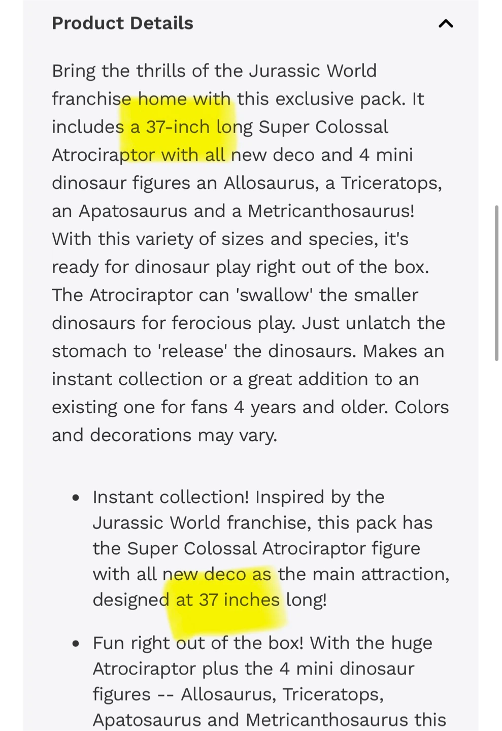 Jurassic World Super Colossal Dinosaur Pack - photo 4