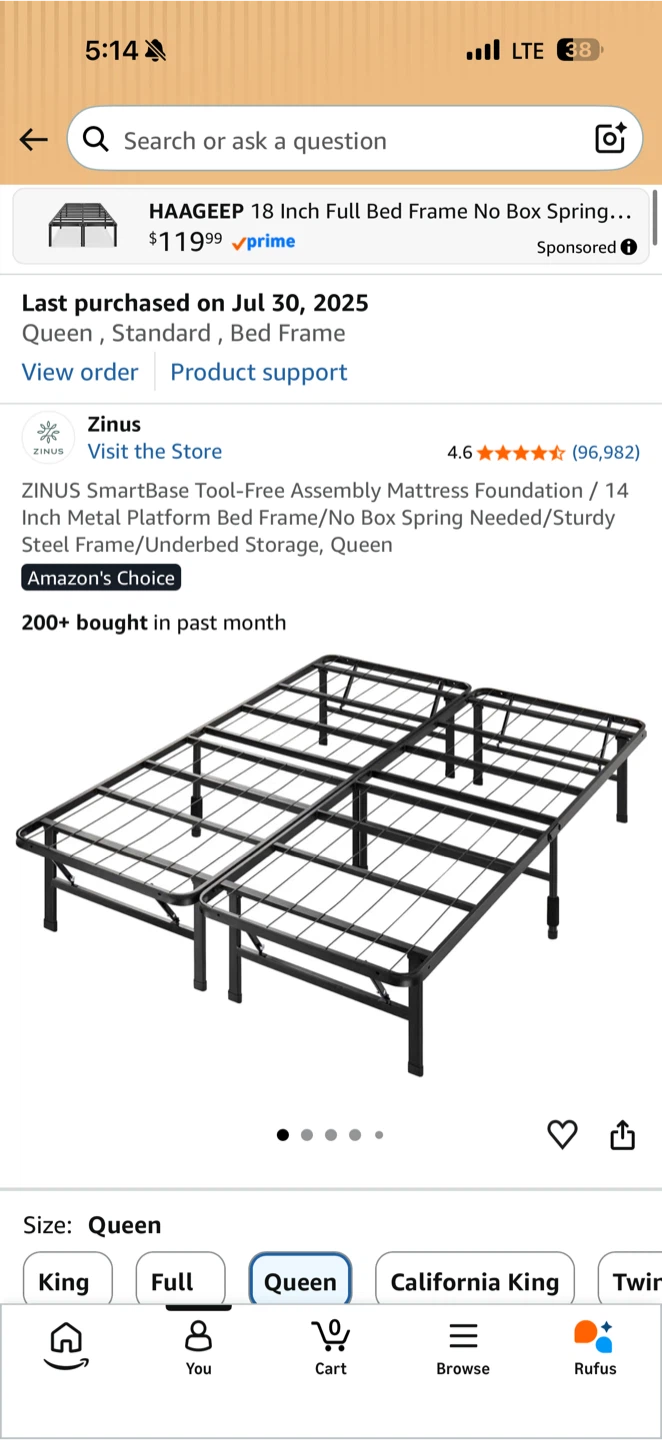 Chrixaneir Queen Mattress with Zinus Frame - photo 3