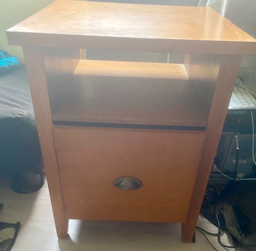 Light Brown Wood Nightstand
