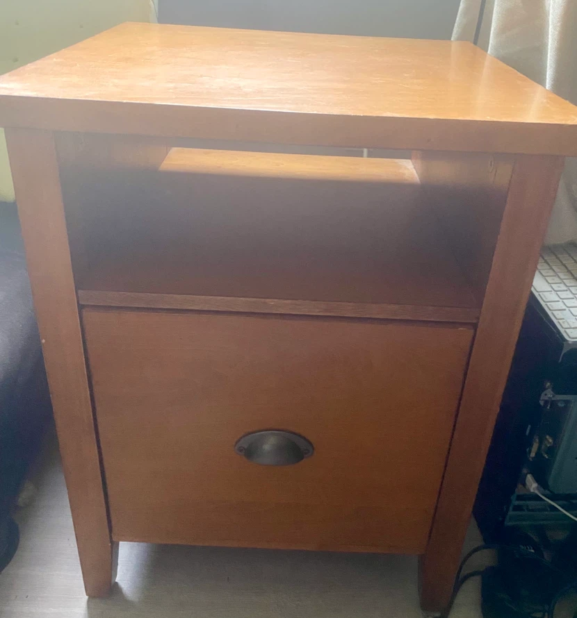 Light Brown Wood Nightstand - photo 4
