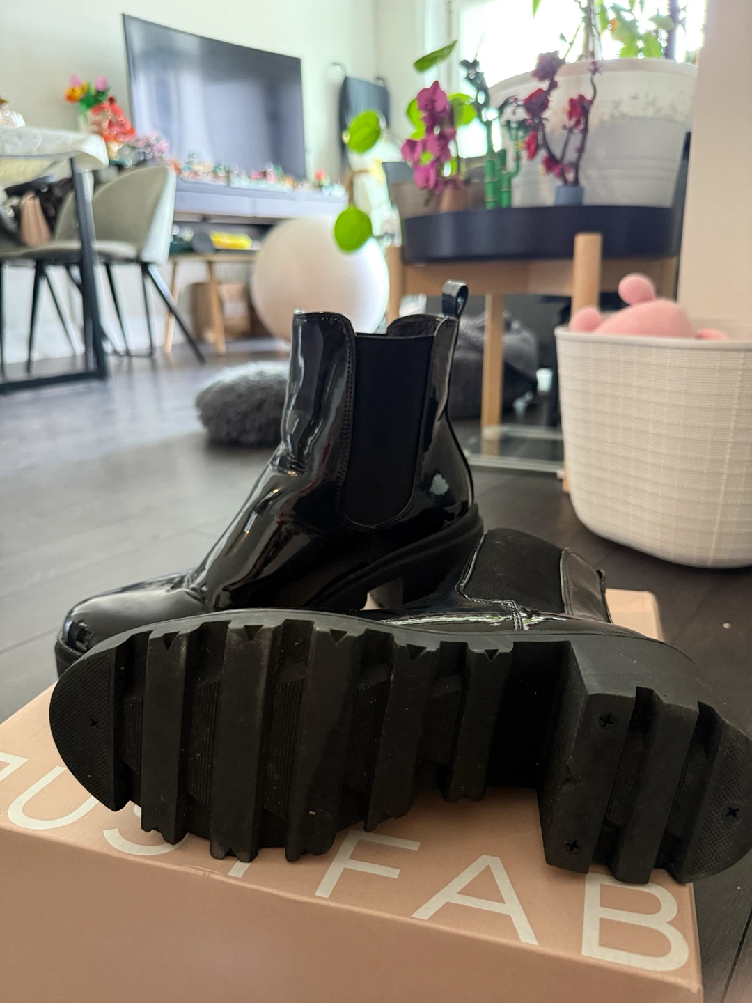 JustFab Roonie Patent Boots Black - photo 2