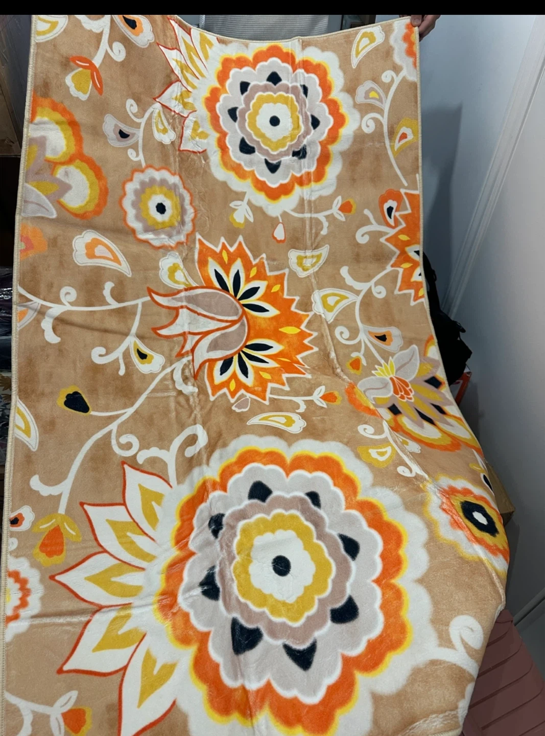 Floral Print Fleece Blanket