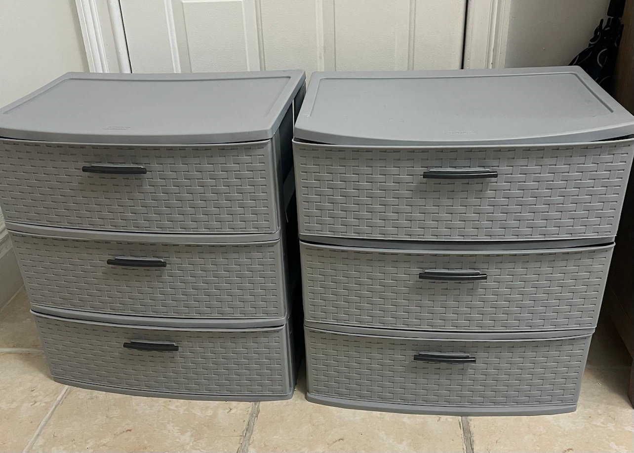 2 Sterilite 3-Drawer Storage Carts