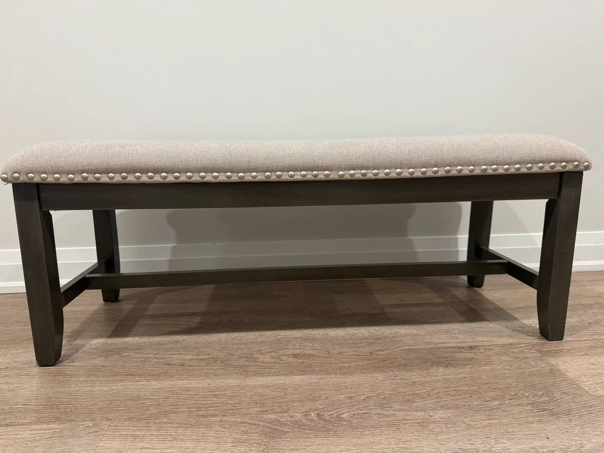 Upholstered Dining Bench with Nailhead Trim