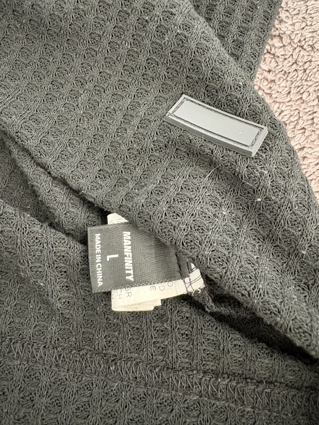 Manfinity Black Waffle Knit T-Shirt - photo 3