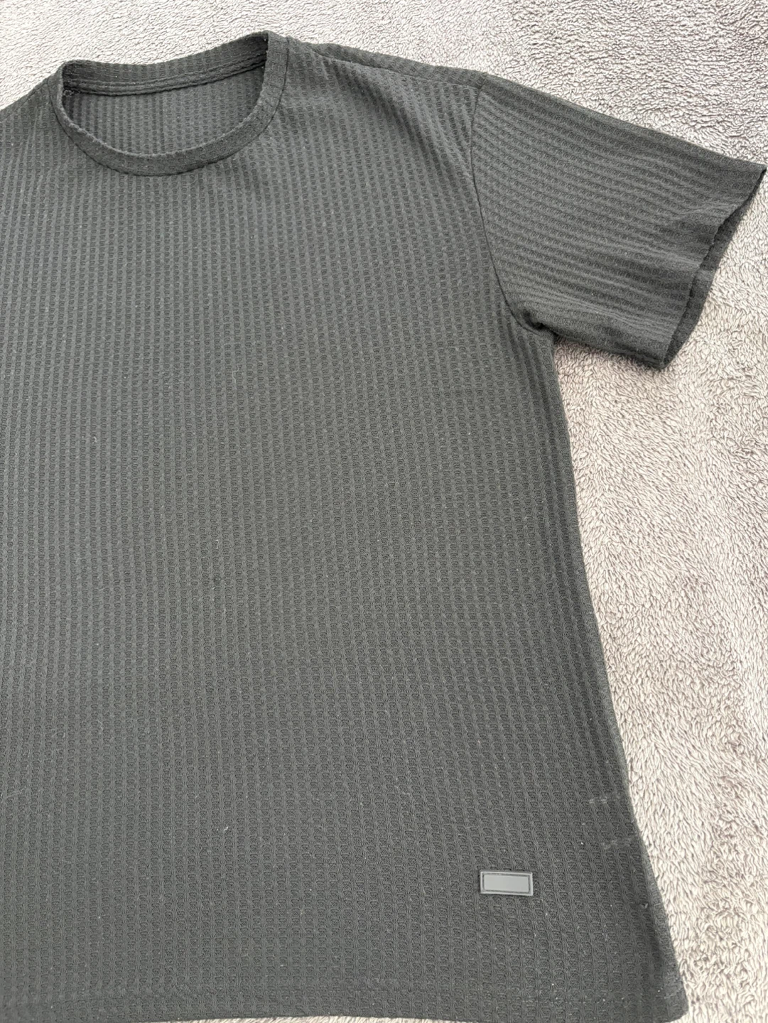 Manfinity Black Waffle Knit T-Shirt - photo 5
