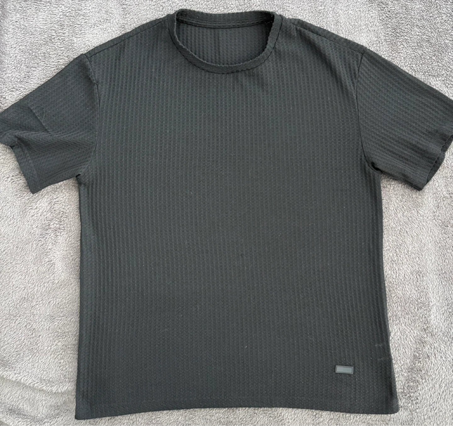 Manfinity Black Waffle Knit T-Shirt