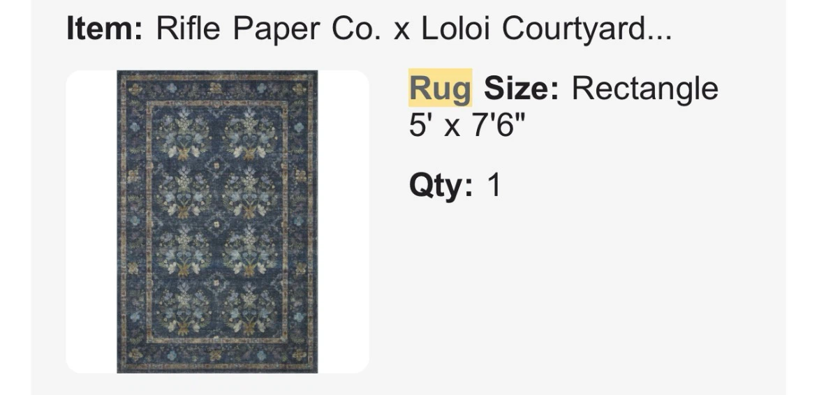 Rifle Paper Co. x Loloi Courtyard Navy Area Rug - photo 2