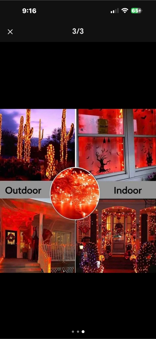 Halloween 150 ct LED mini orange string lights, new