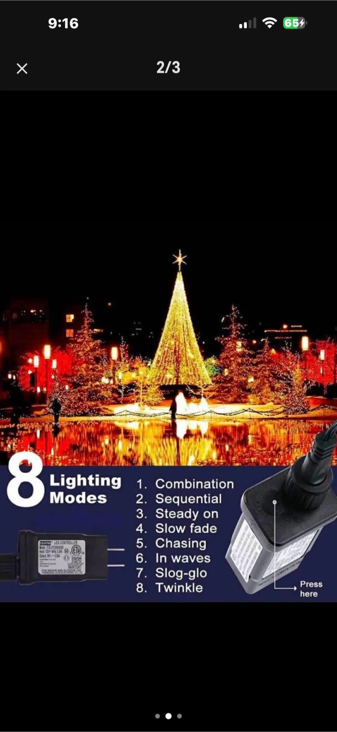 Halloween 150 ct LED mini orange string lights, new - photo 2