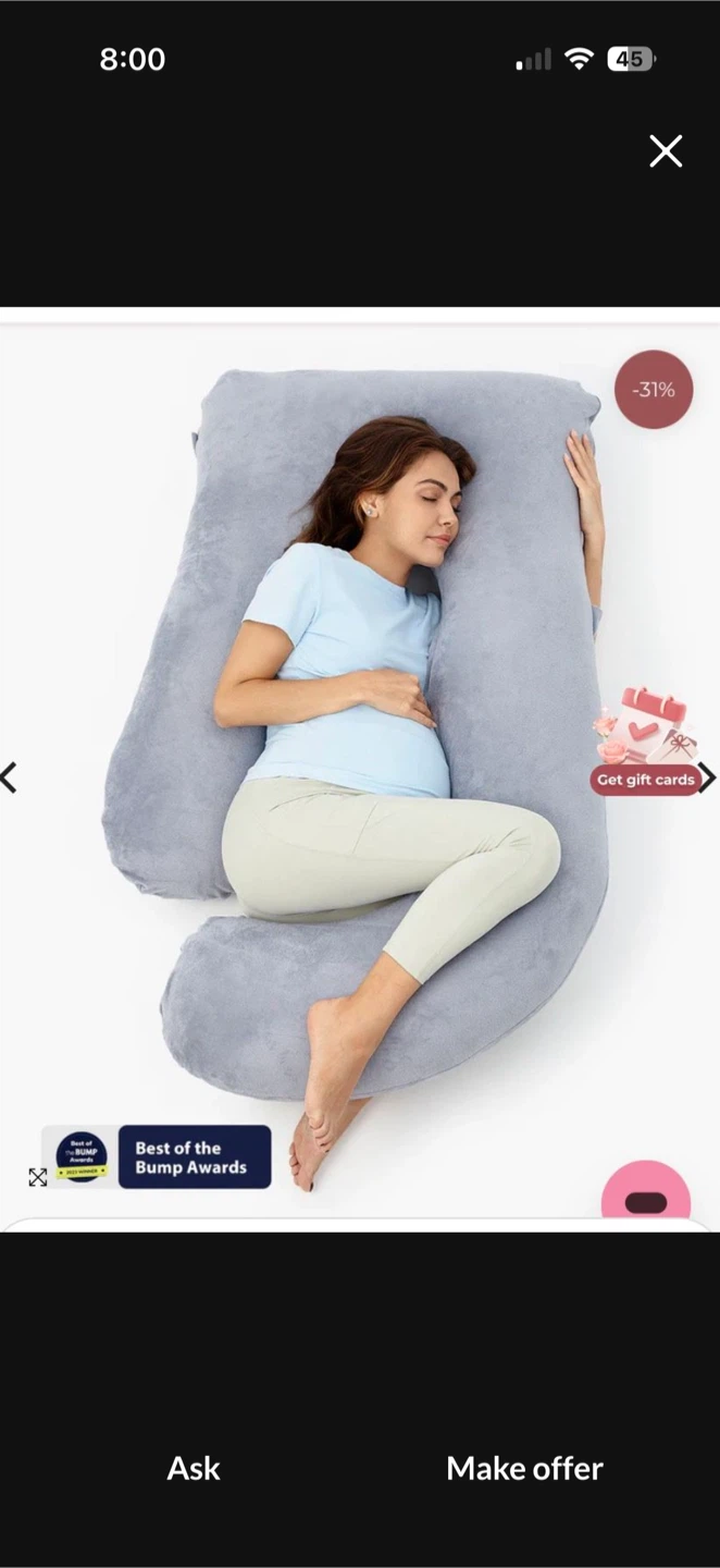 Pregnancy Maternity Body Pillow, Grey🏈