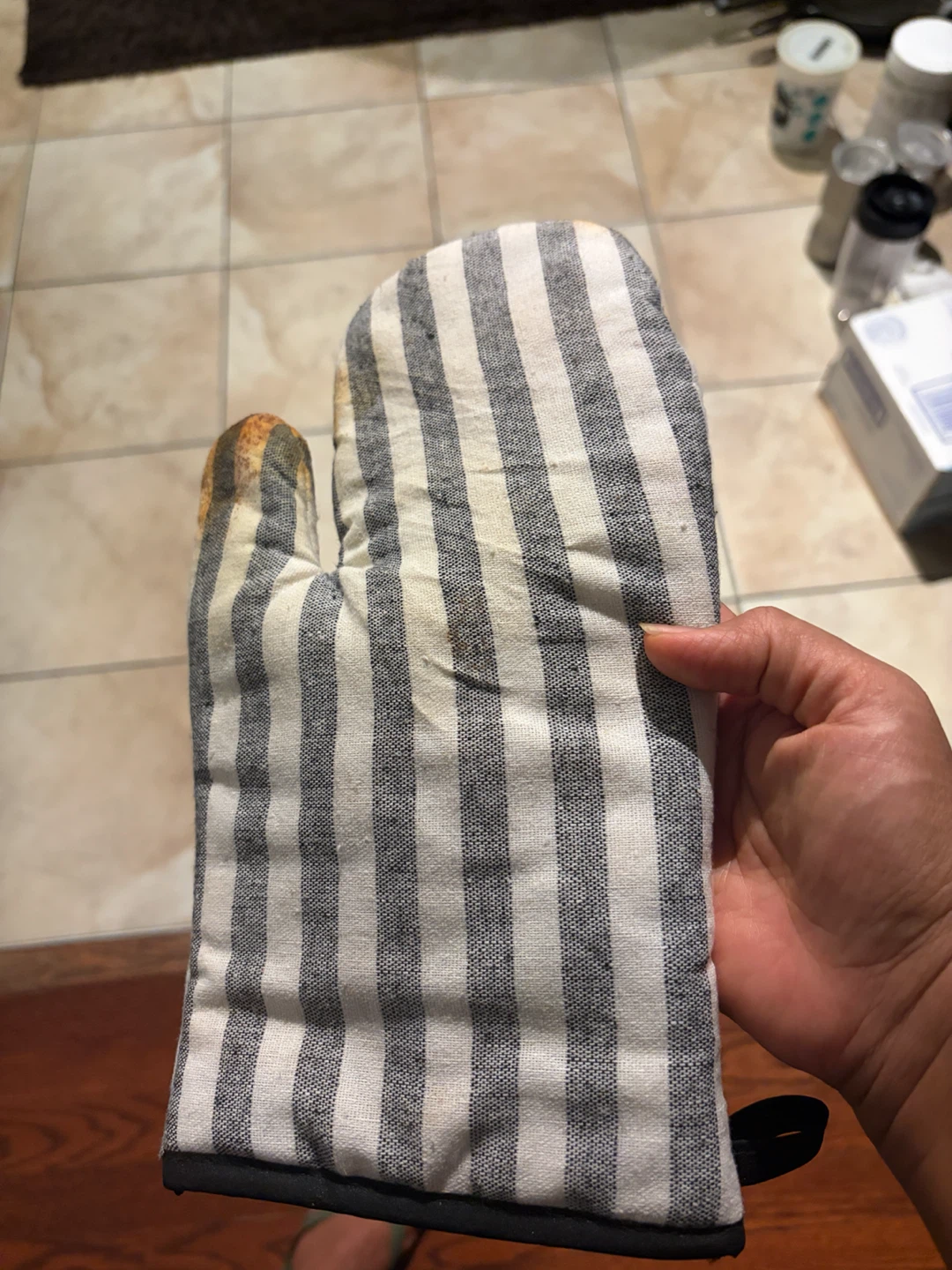 Striped Oven Mitt