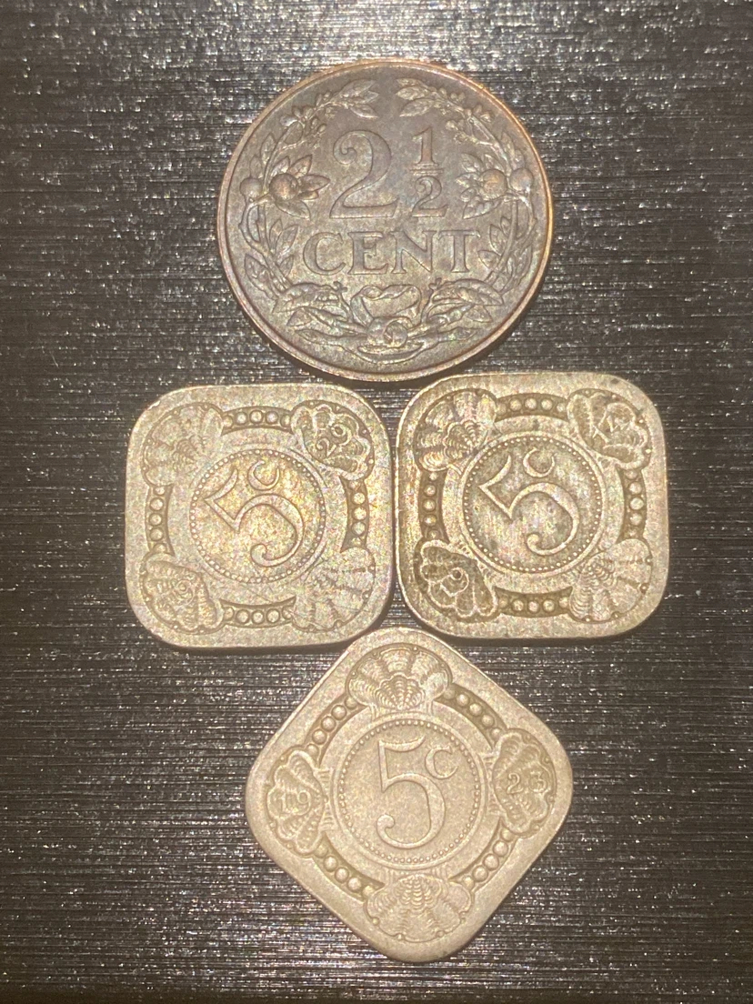 Vintage 1929 Netherlands 2.5 Cent and 5 Cent Coins - photo 2