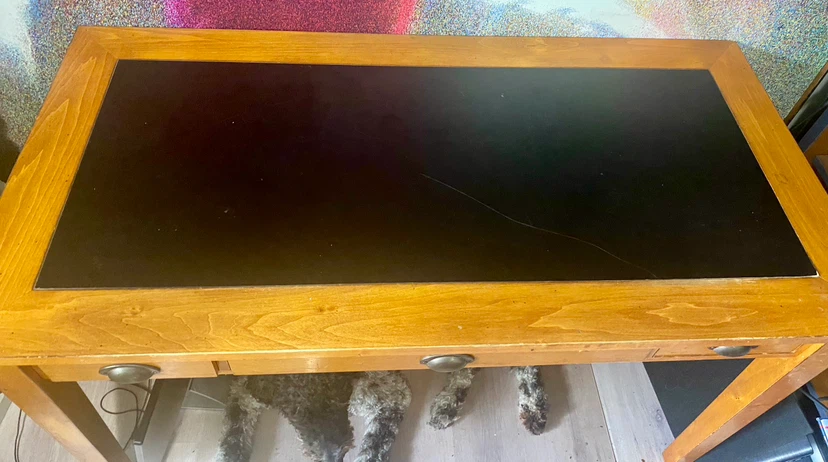 Wooden Writing Desk with Leather Top - photo 4