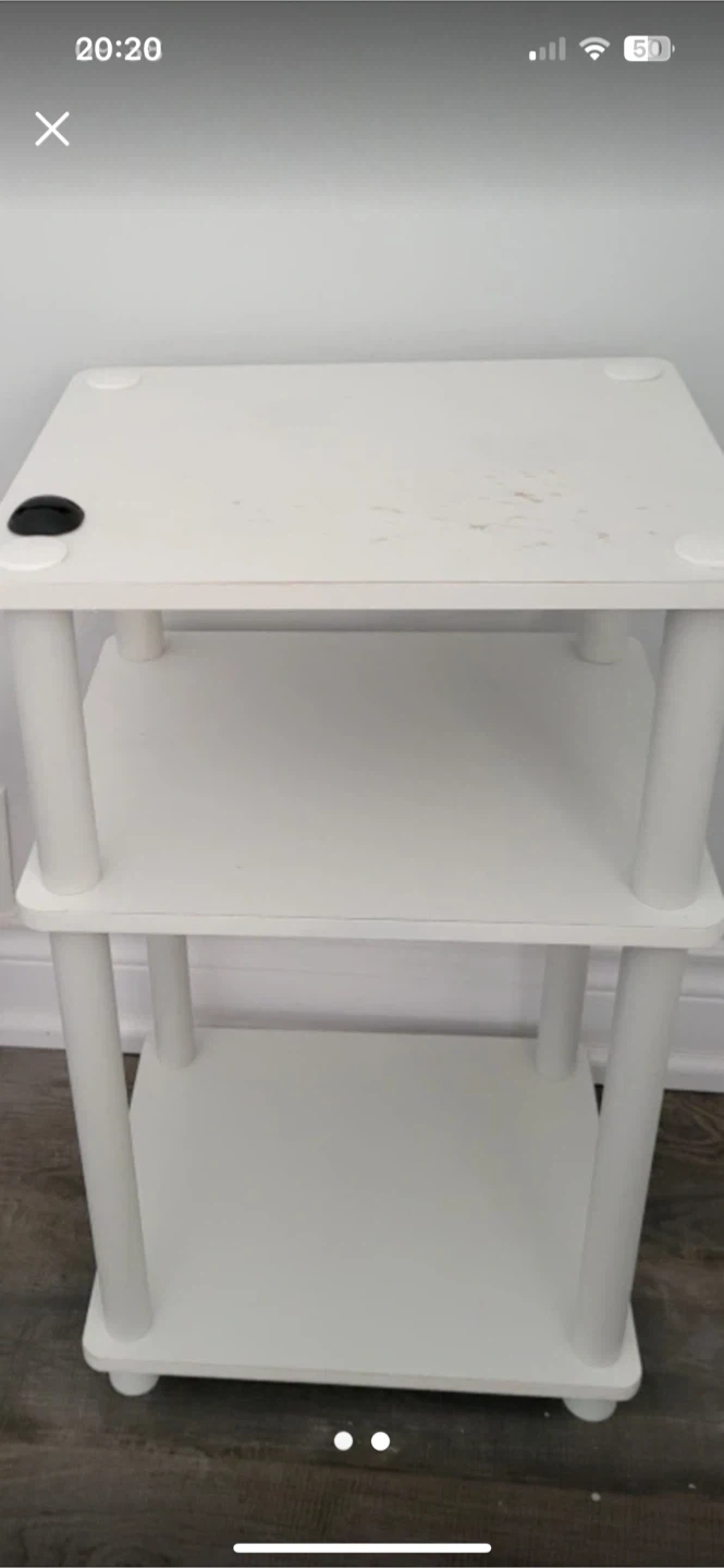 White 3-Tier Side Table
