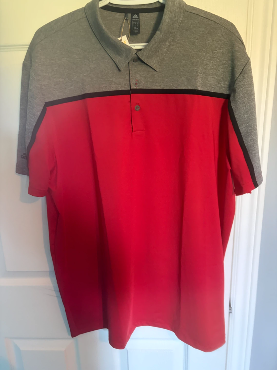 🏈 Adidas Men's Polo Shirt Grey and Red