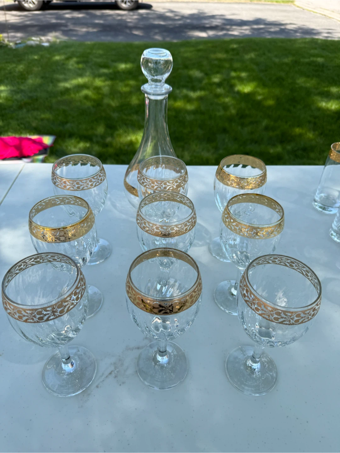 Vintage Crystal Decanter and Glasses Set - photo 2