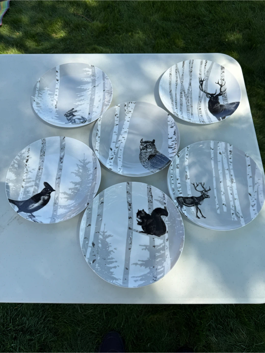 Set of 6 Wildlife Pattern Plates