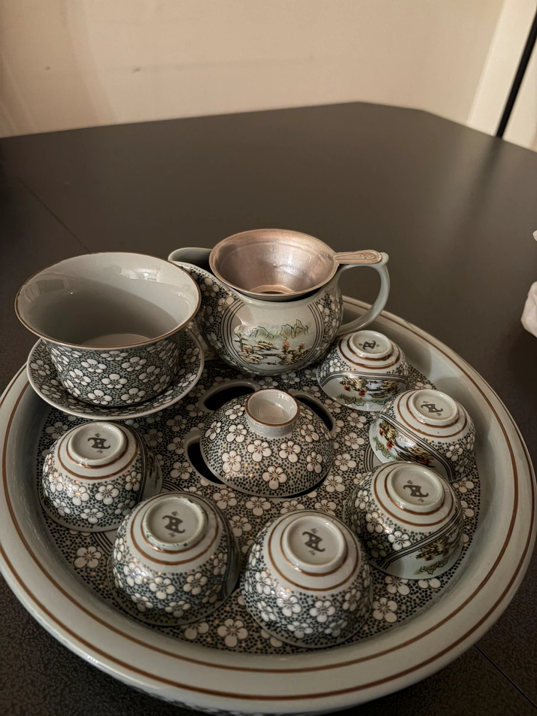 Ceramic Tea Set with Serving Tray 🏈