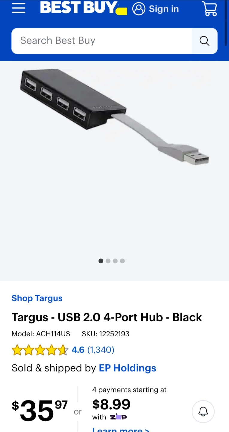 Targus USB 2.0 4-Port Hub - Black - photo 2
