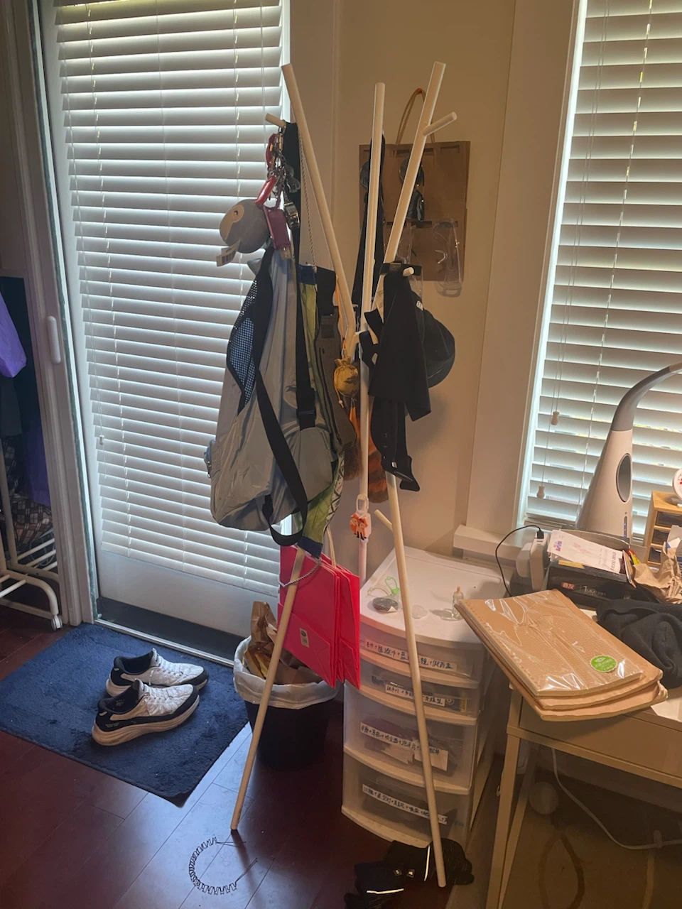 White Metal Coat Rack