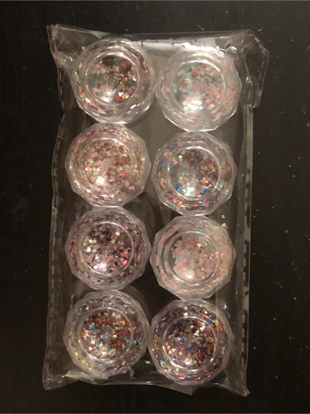 🏈Set of 8 nail art Glitters star/hart/round shape - photo 2