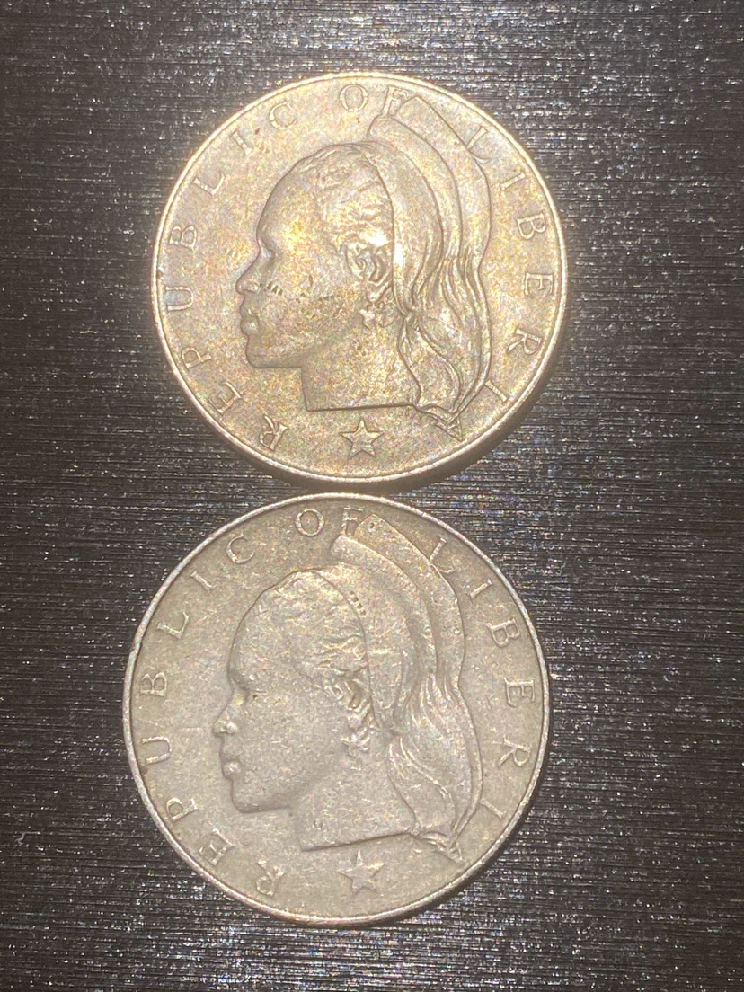 Two Republic of Liberia One Dollar Coins