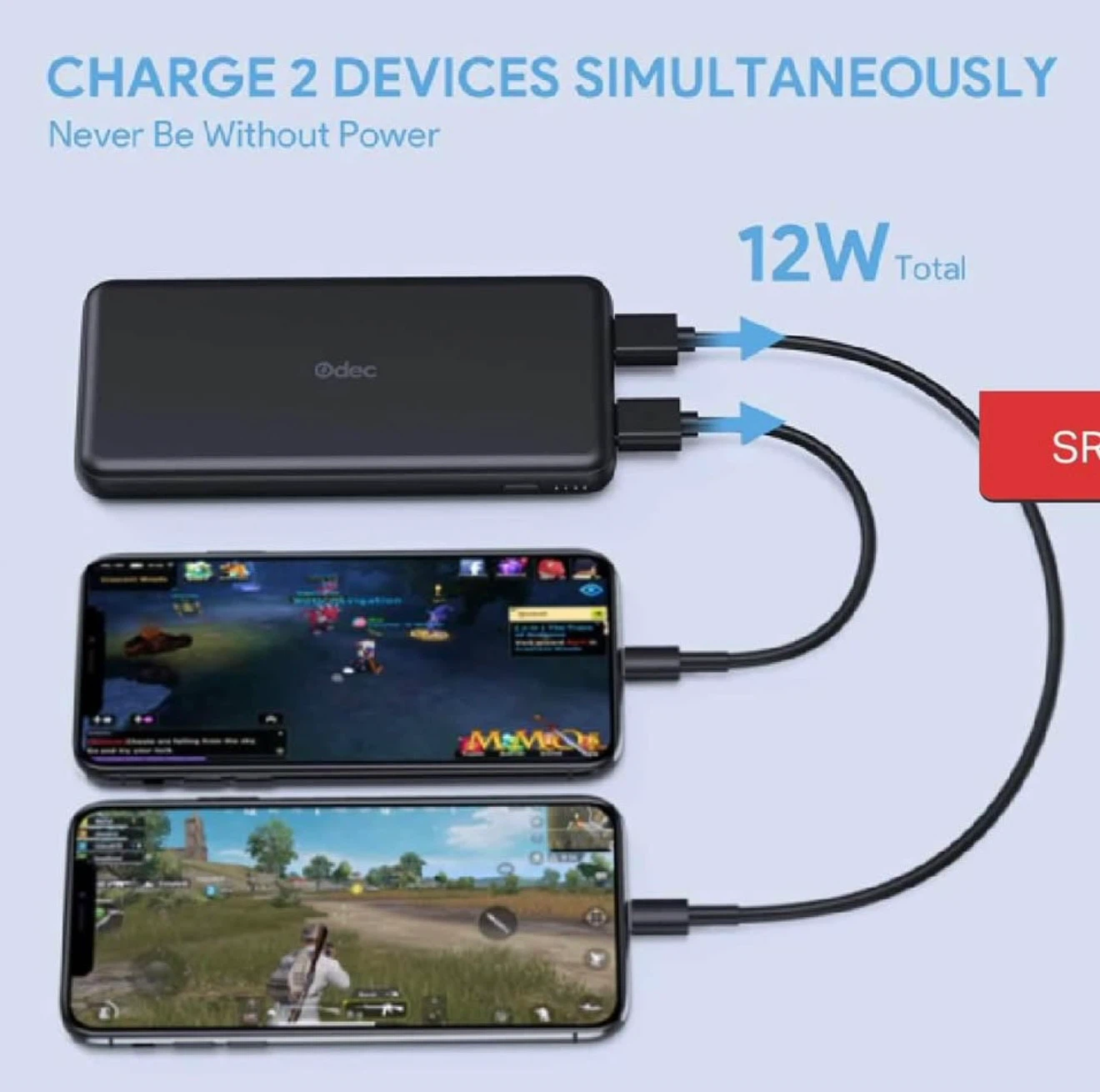 2-Pack 10000mAh Power Bank – Red & Blue Portable Charger - photo 4