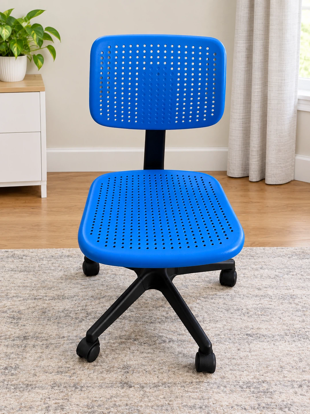 Blue Perforated Kids Desk Chair 🏈