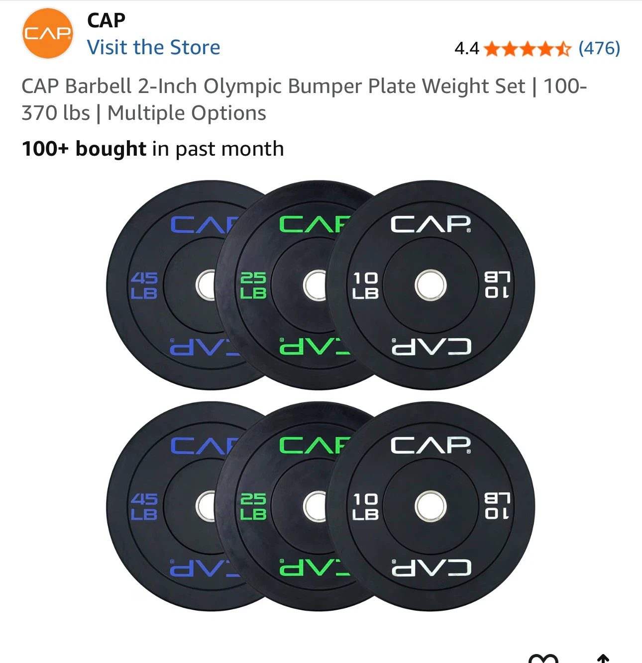 CAP Olympic Bumper Plate Weight Set