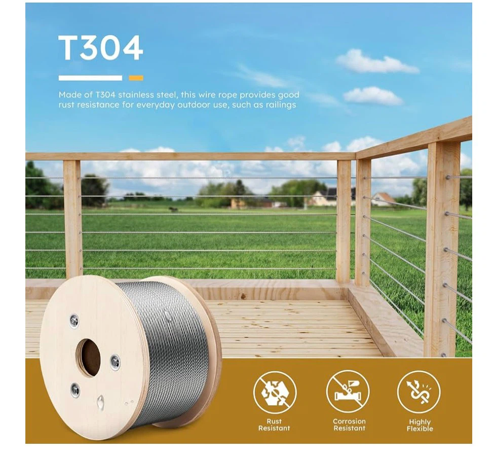 T304 Stainless Steel Wire Rope 500ft - photo 2