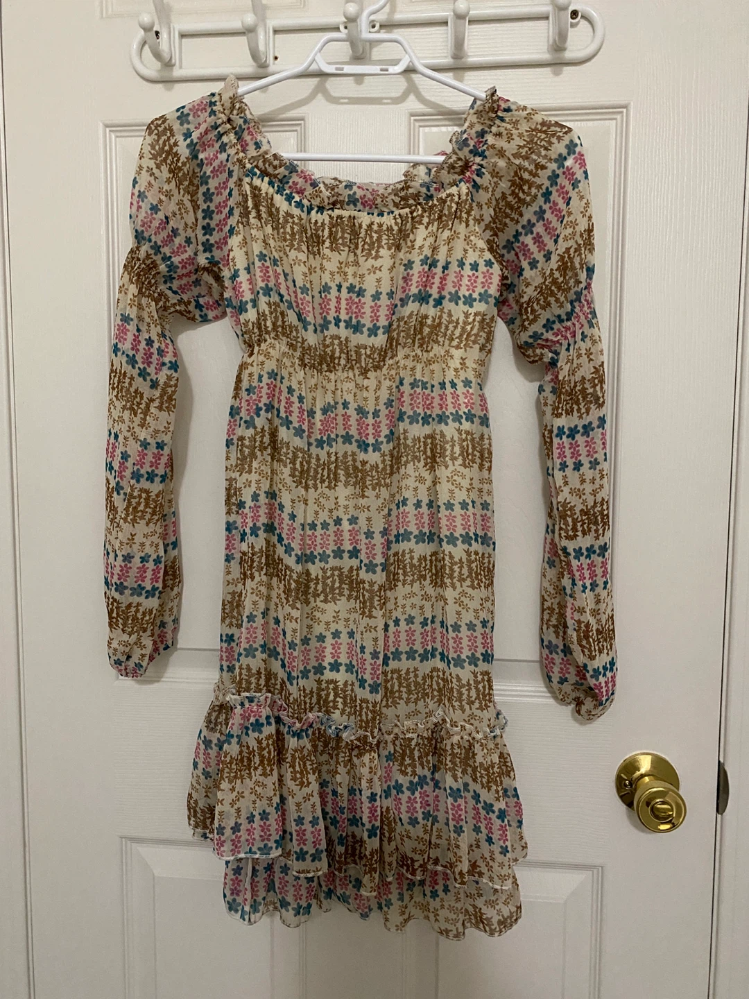 Floral Long Sleeve Mini Dress