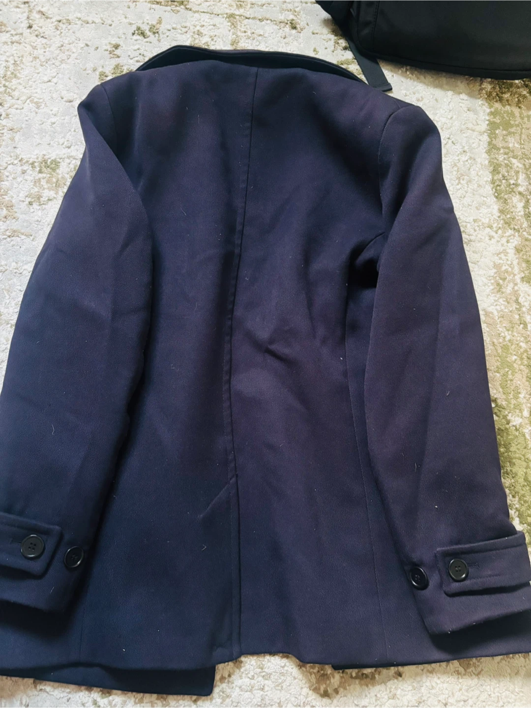Navy Double-Breasted Peacoat, Size Medium - photo 2
