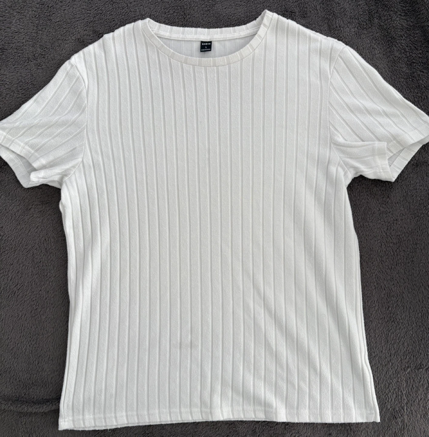 SHEIN White Ribbed T-Shirt