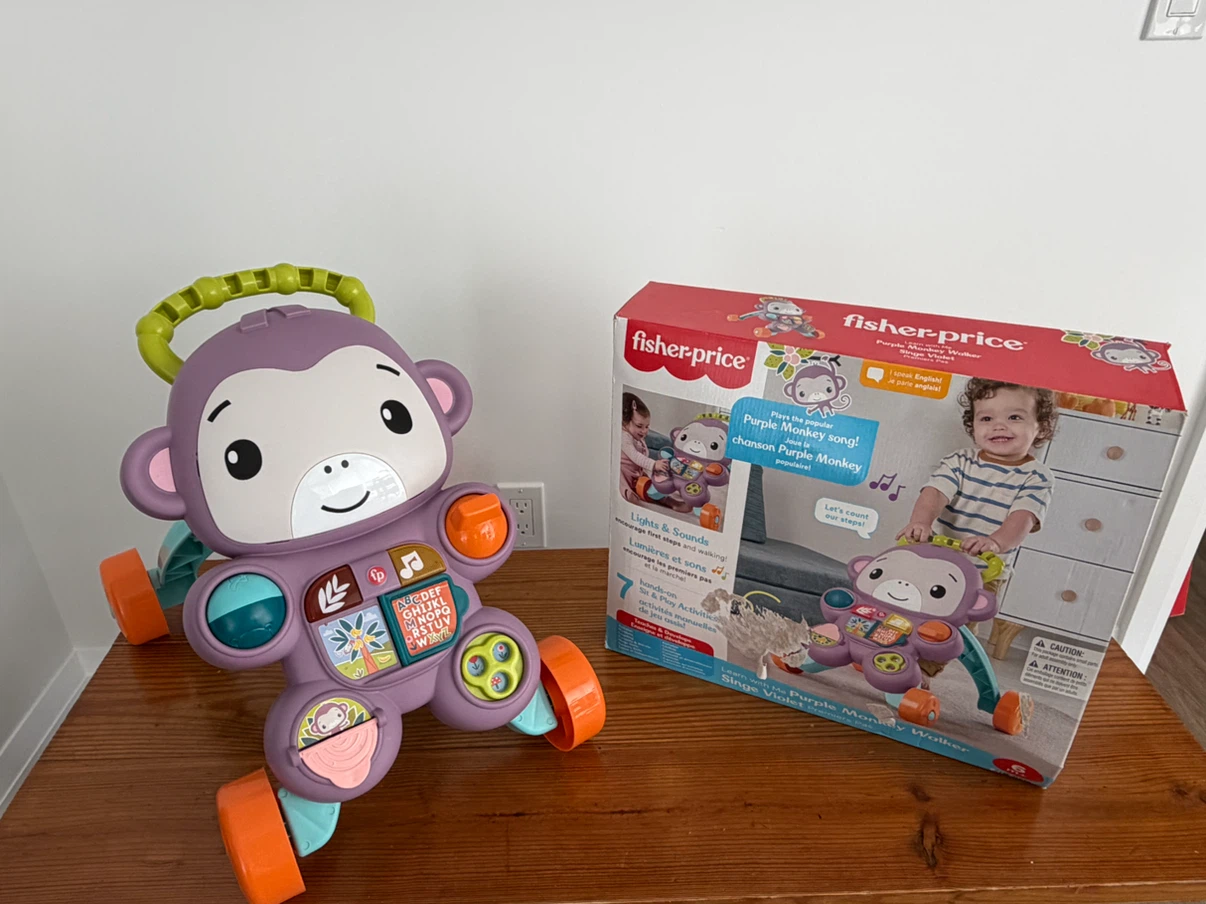 🏈 Fisher-Price Learn with Me Purple Monkey Walker