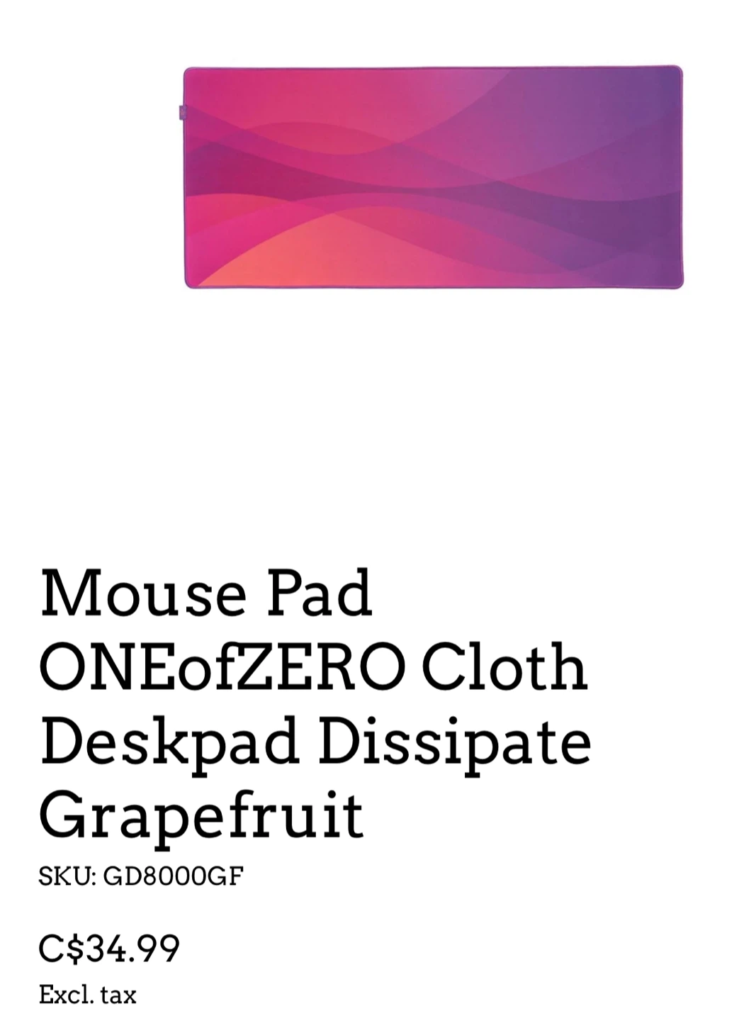 ONEofZERO Dissipate Grapefruit Deskpad - photo 2