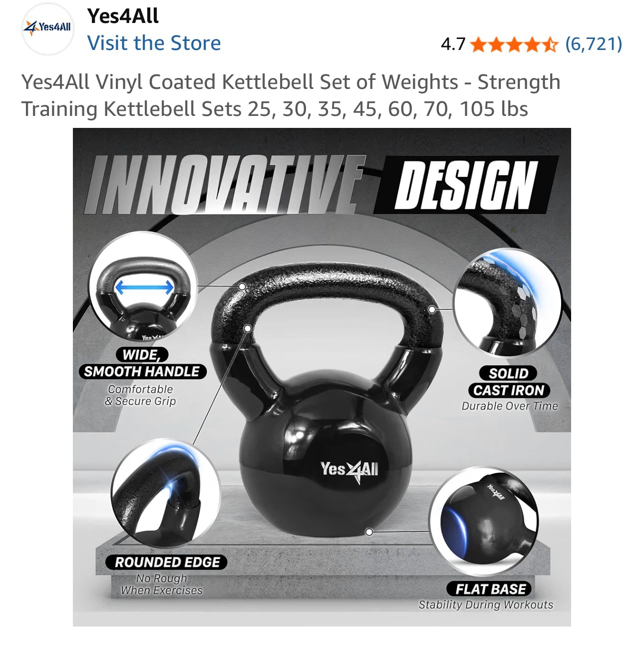 Yes4All Kettlebell Set (10 lb and 15 lb) - photo 2