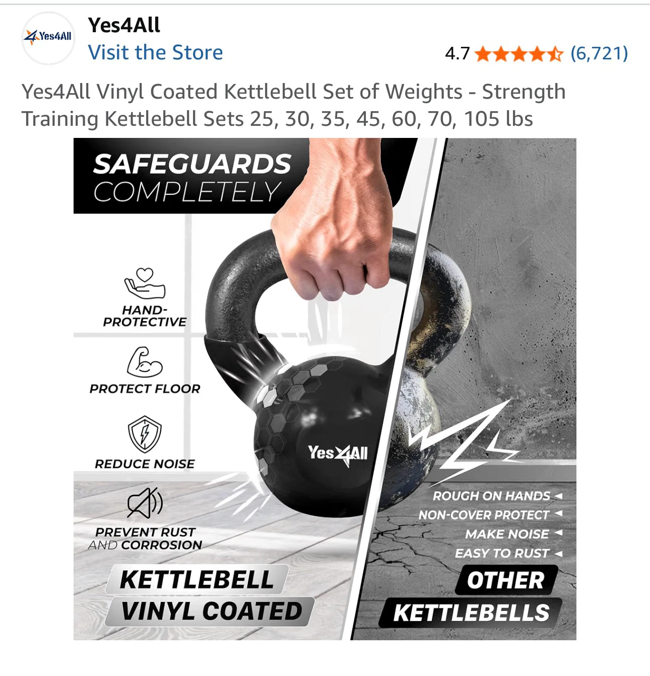 Yes4All Kettlebell Set (10 lb and 15 lb) - photo 3