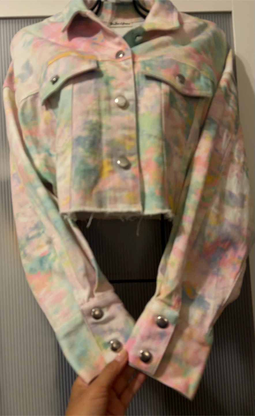 For Love & Lemons Pastel Tie-Dye Crop Jacket - photo 2