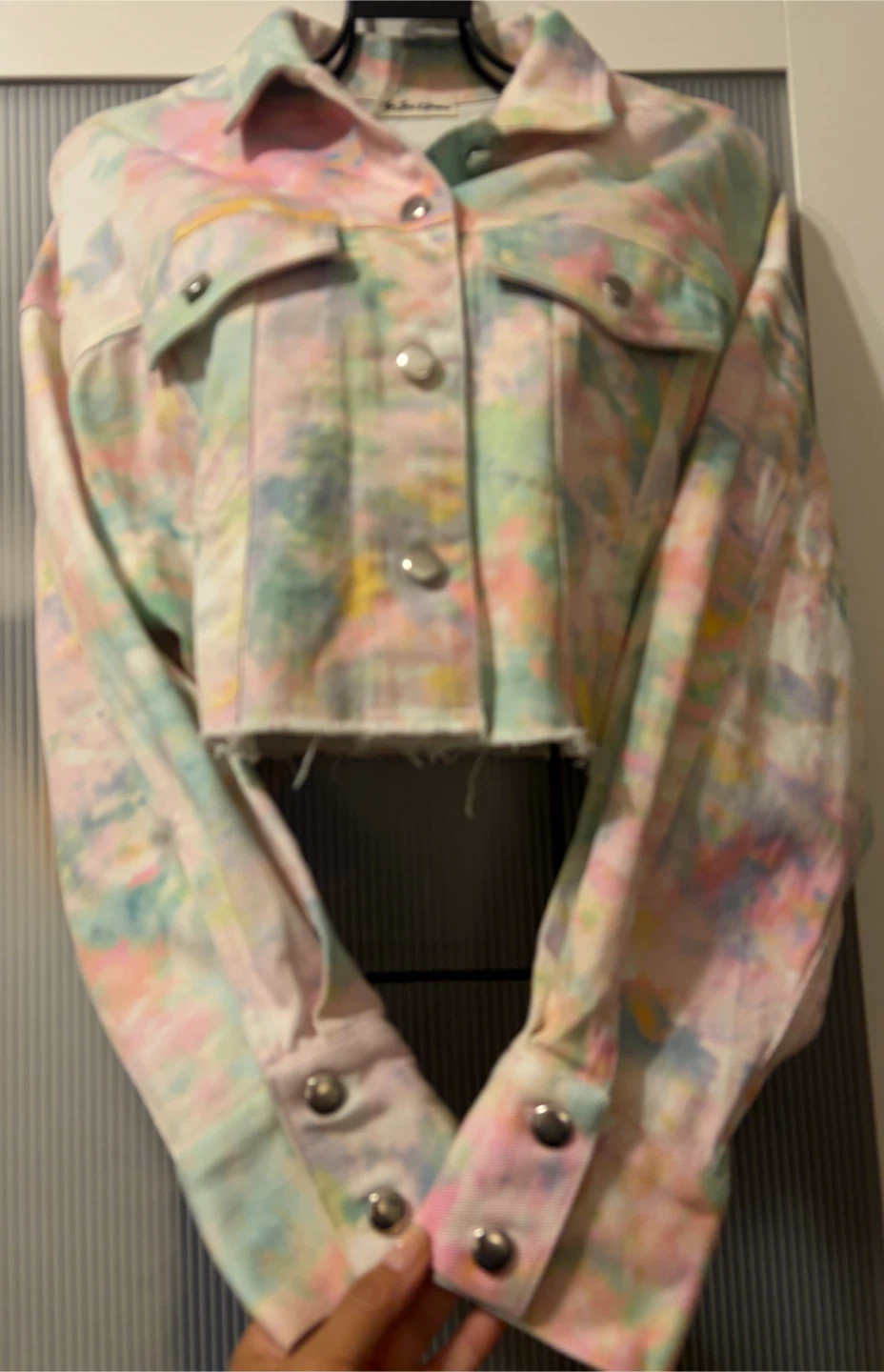 For Love & Lemons Pastel Tie-Dye Crop Jacket - photo 3