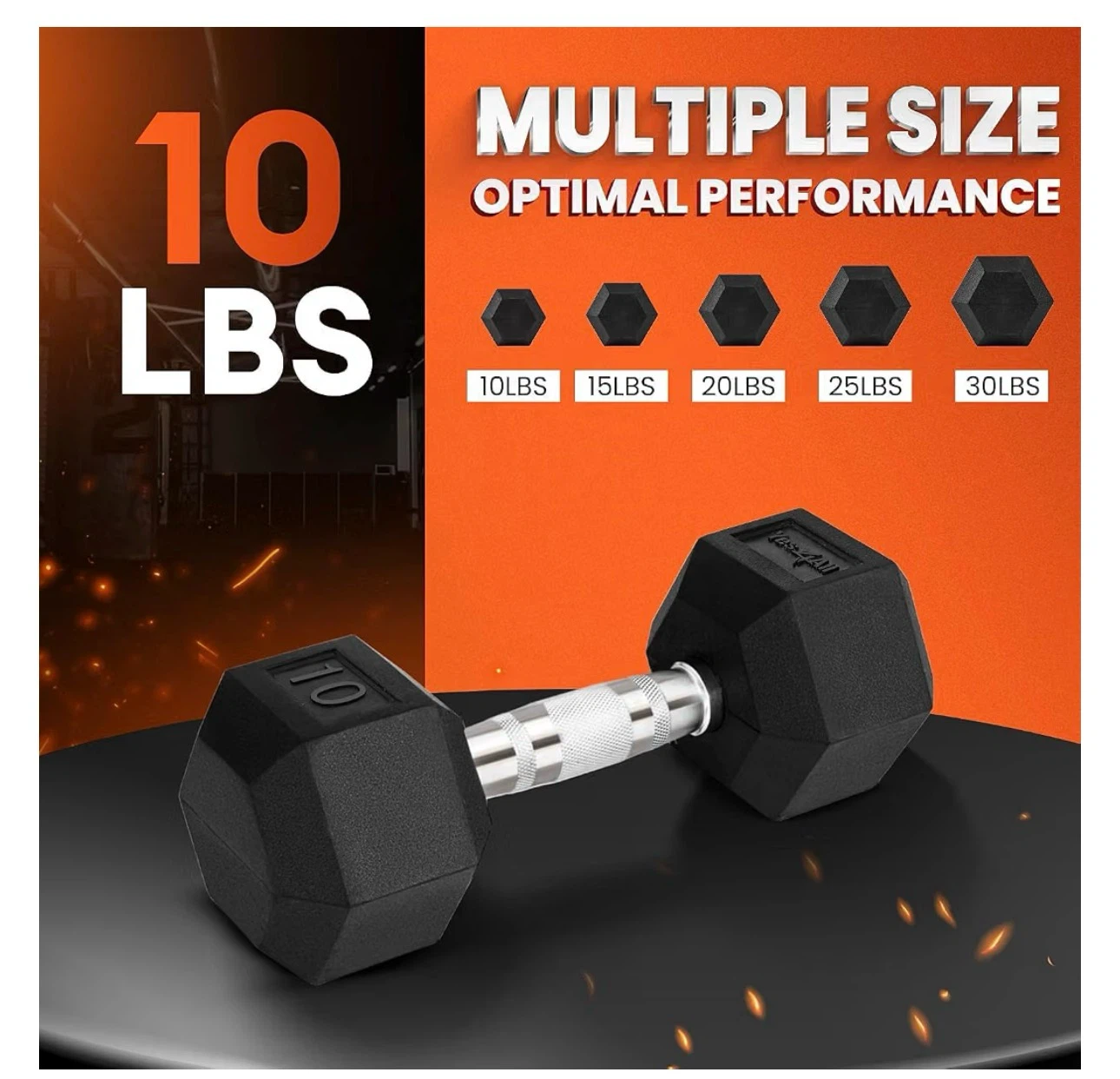 Yes4All 10lb Hex Dumbbell - photo 3