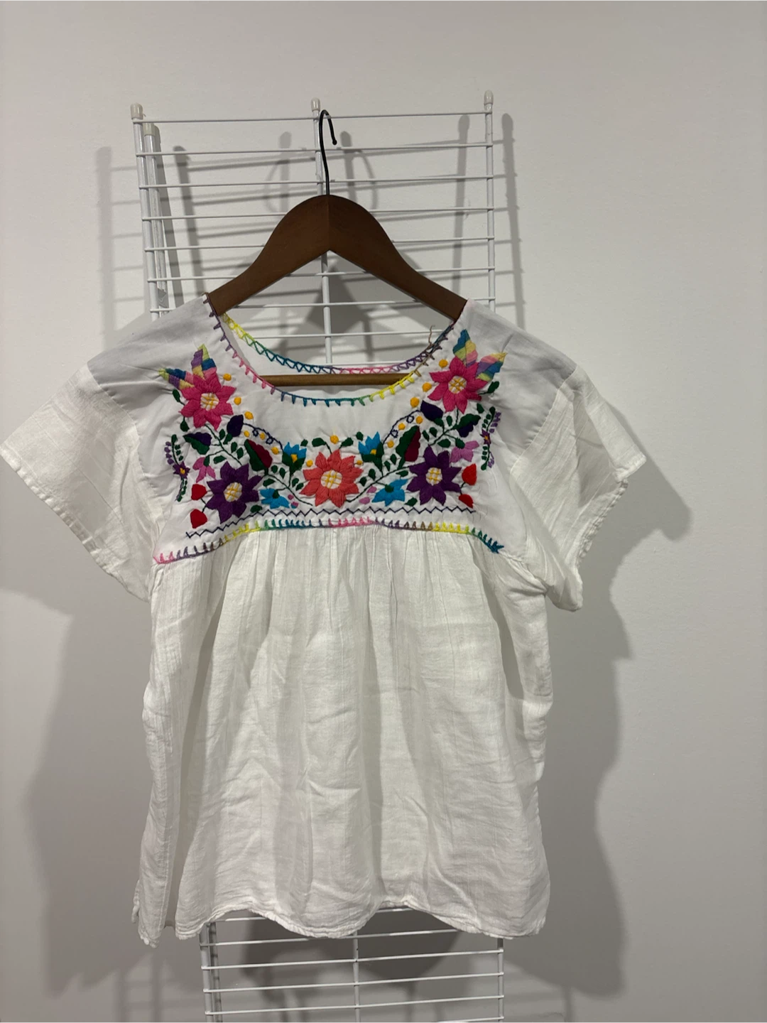 Embroidered Mexican Style White Blouse - photo 2