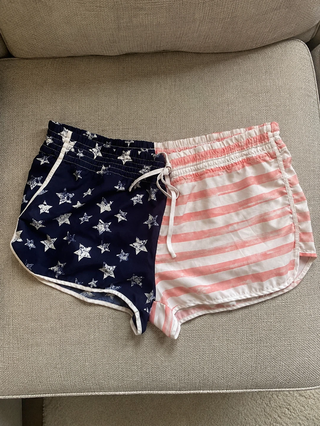 American Flag Print Athletic Shorts