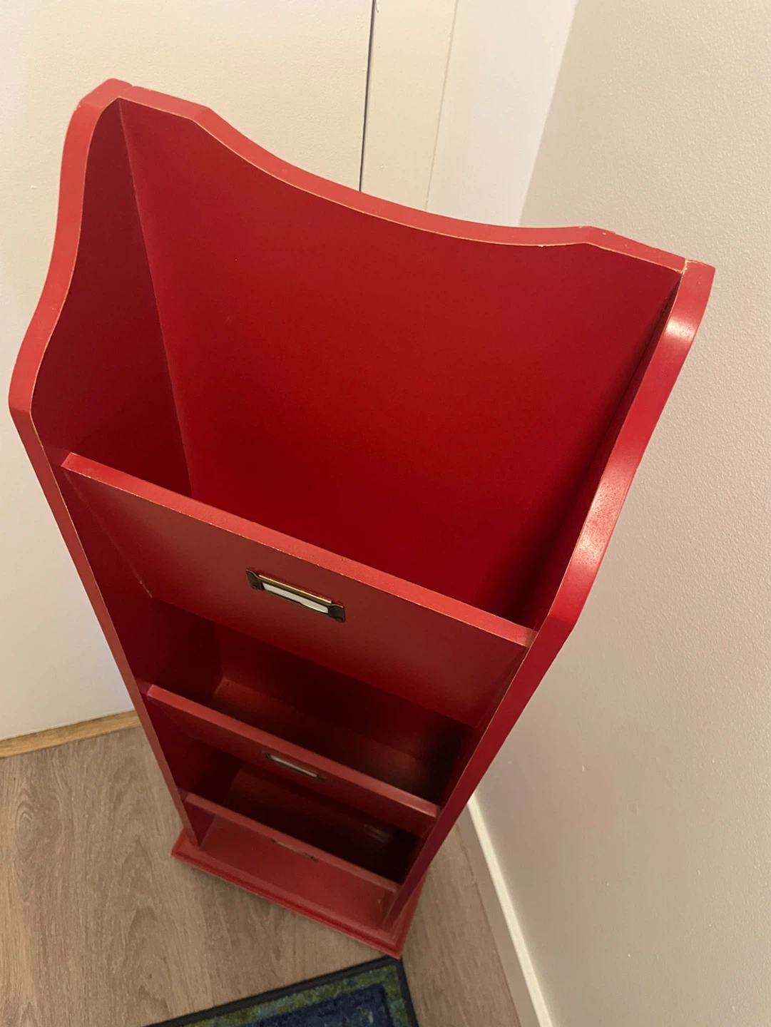 Red wall-mounted tiered storage organizer - photo 2