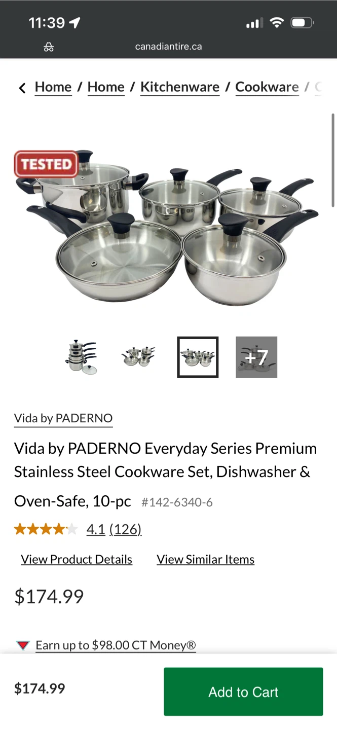 Vida by Paderno 10-Piece Stainless Steel Cookset - photo 2