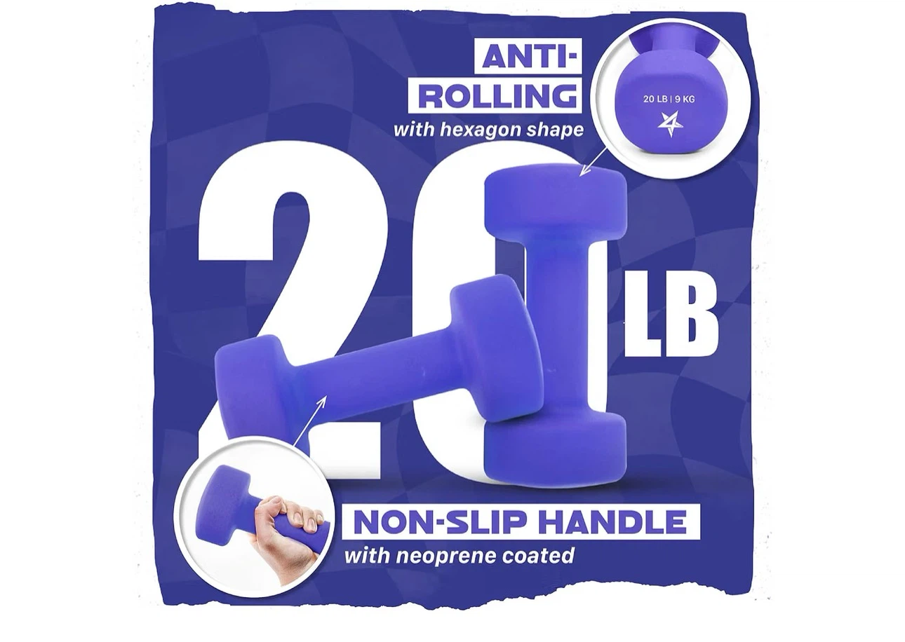 Yes4All Neoprene Coated Dumbbells 20lb - photo 3