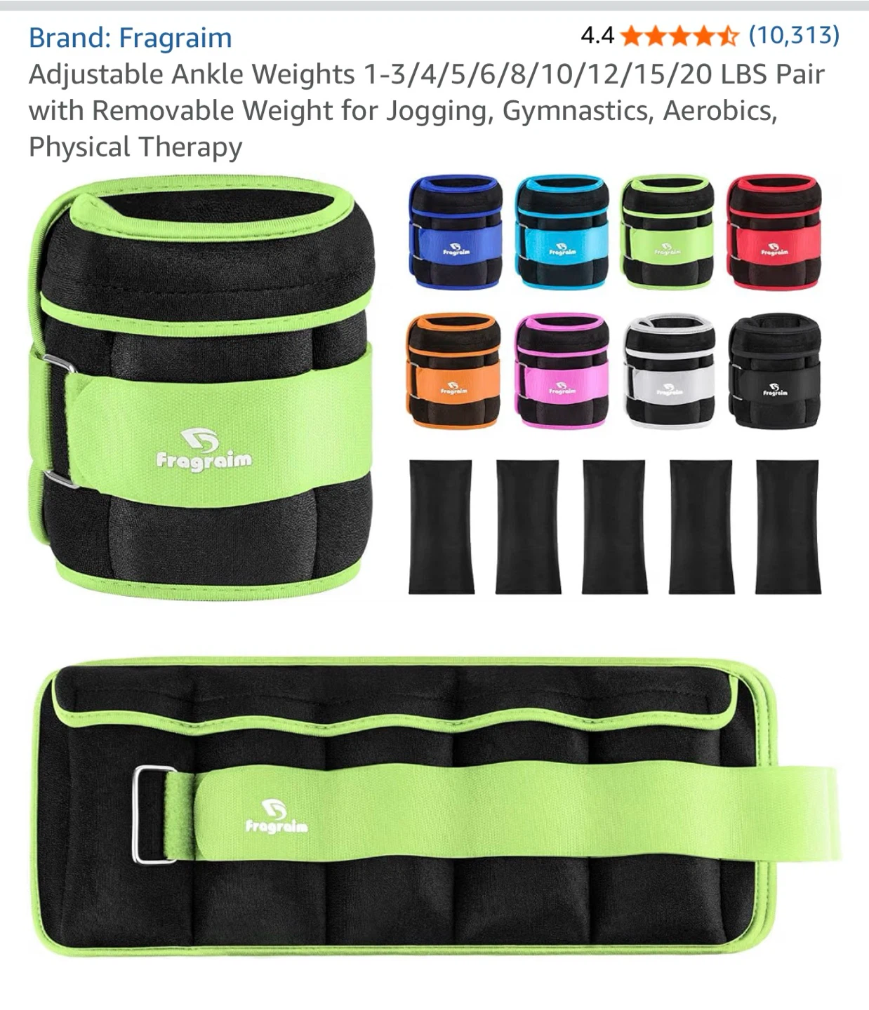 Fragraim Adjustable Ankle Weights