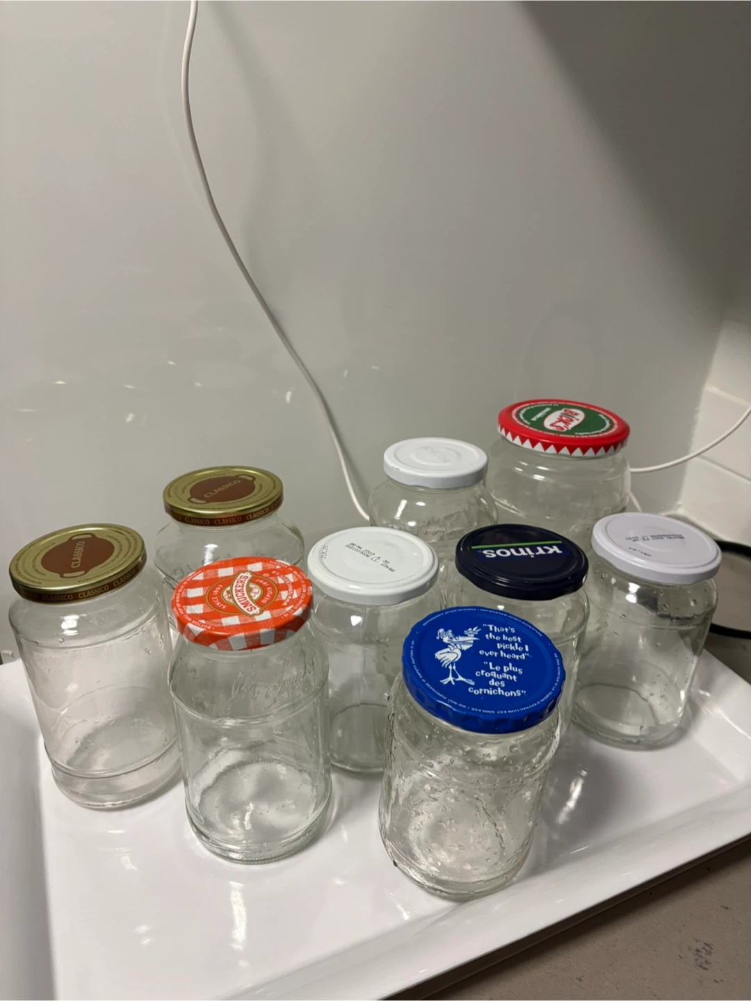 Assorted Empty Glass Jars and lids